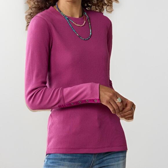 New Sundance Waffle Thermal Top Pink Maeve Sz Small S - Picture 1 of 10